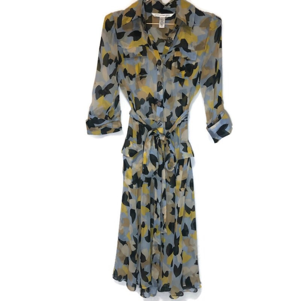 DVF Hillevi Midi Tie Up Dress